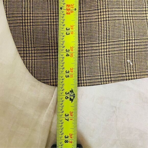 Brooks Brothers Men's Beige Plaid Wool Blazer Jacket Size 43 Long - Picture 11 of 16